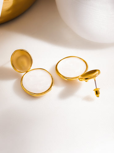 Minimal White Glow Drop Earrings