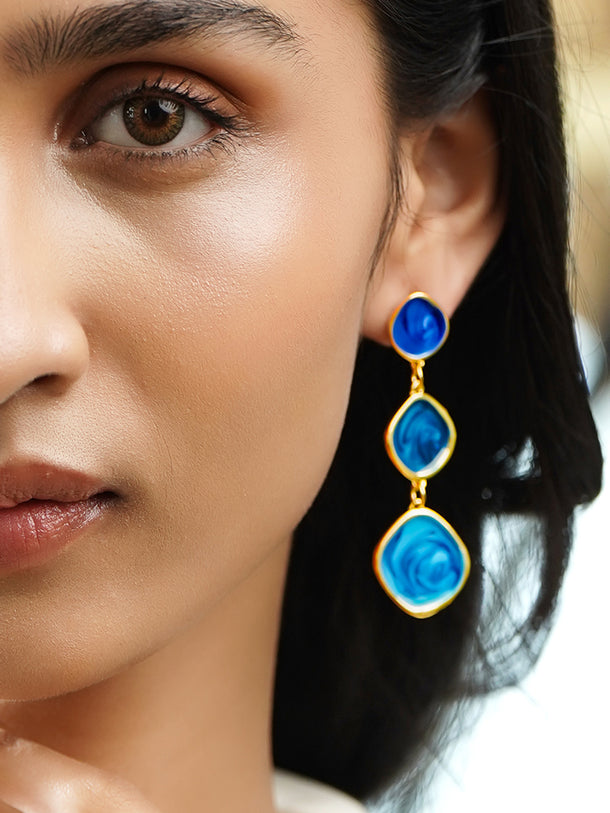 Blue Drop Dangler Earrings