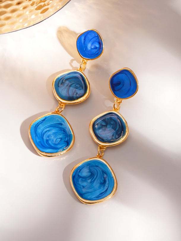 Blue Drop Dangler Earrings