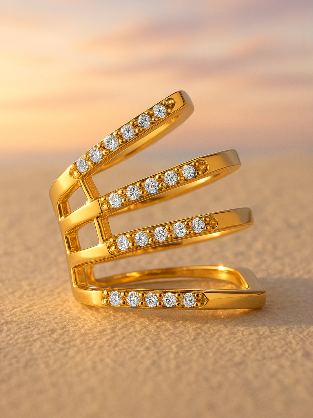 Evening Sparkle Stainless Steel Ear Cuff