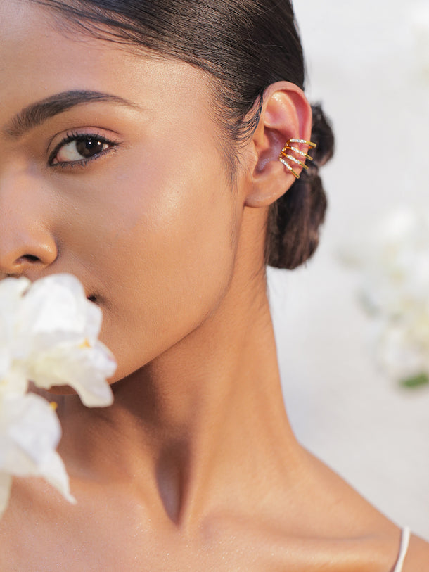 Evening Sparkle Stainless Steel Ear Cuff