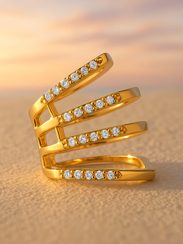 Evening Sparkle Stainless Steel Ear Cuff