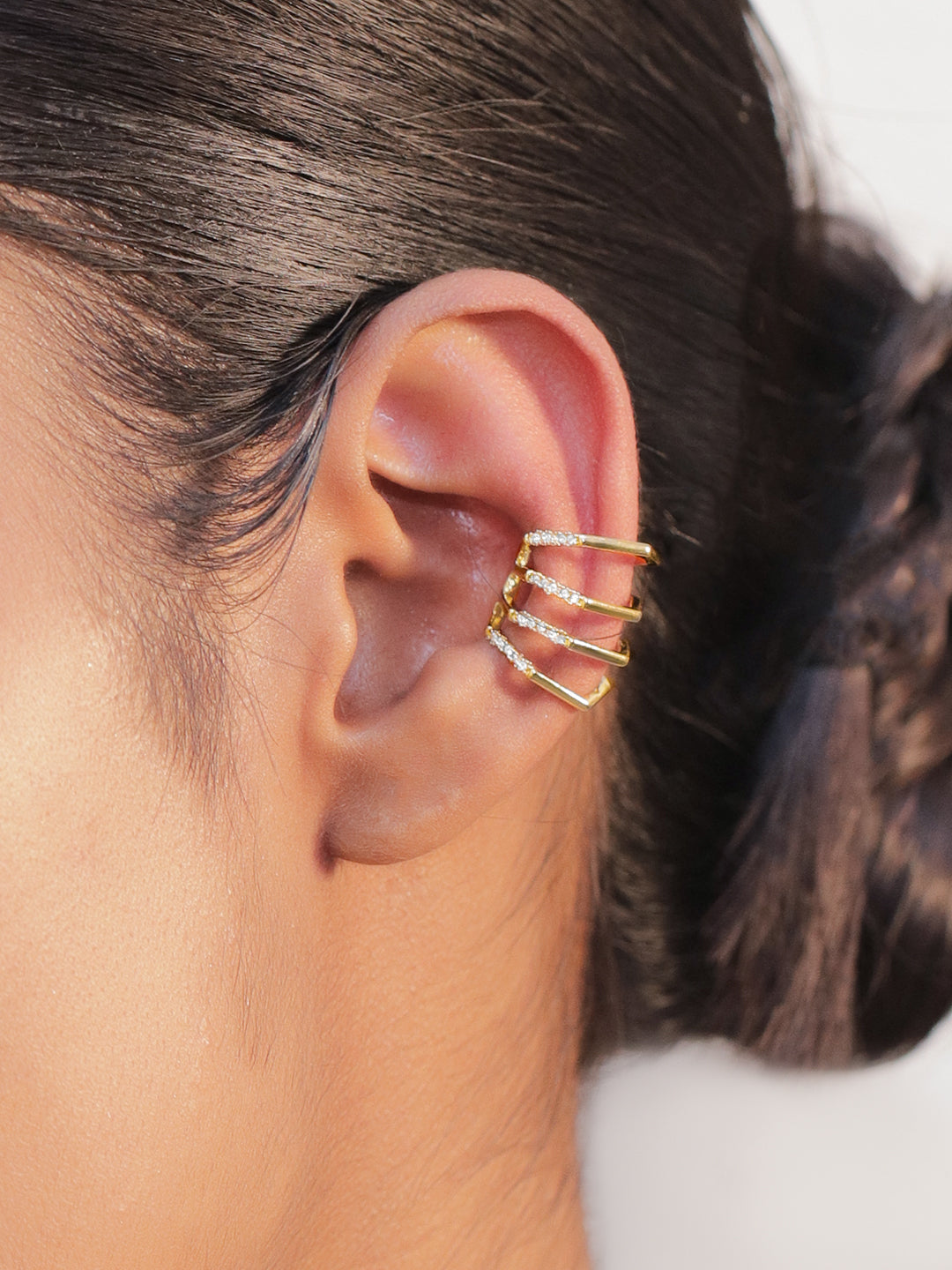 American Diamond Zirconia Multi-Layered Ear Cuffs