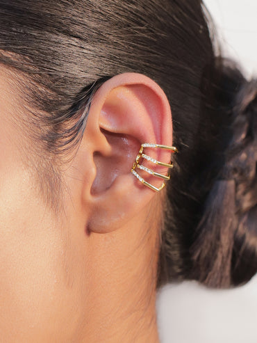 Evening Sparkle Stainless Steel Ear Cuff