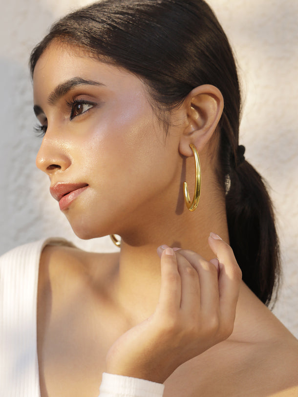 Sunlit Arc Demi-Fine Hoops