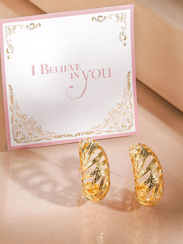 Golden Breeze Sculpted Hoop Earrings