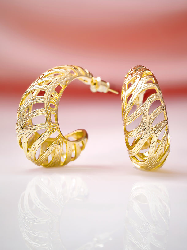 Golden Breeze Sculpted Hoop Earrings