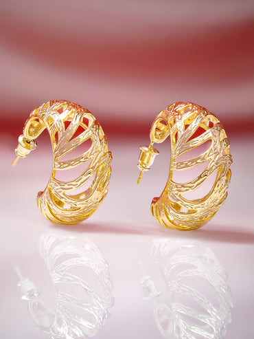 Golden Breeze Sculpted Hoop Earrings