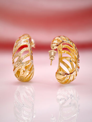 Golden Breeze Sculpted Hoop Earrings