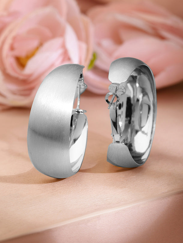 Silver Mooncurve Glow Hoop Earrings