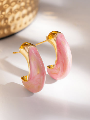 Pinky Blush Hoop Earrings