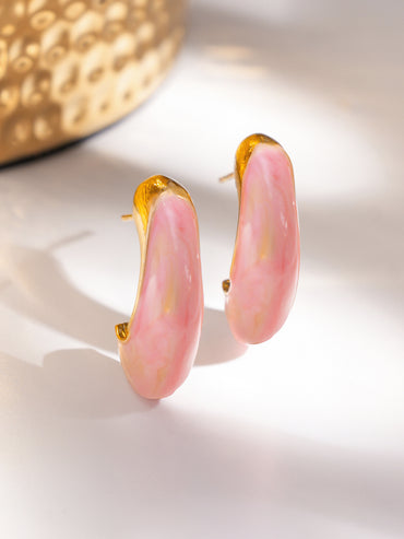 Pinky Blush Hoop Earrings