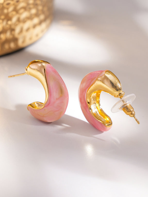 Pinky Blush Hoop Earrings