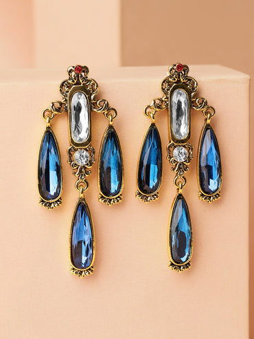 Crystal Blue Dangler Earrings