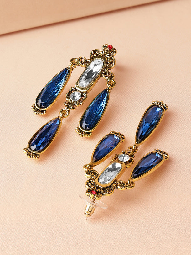 Crystal Blue Dangler Earrings
