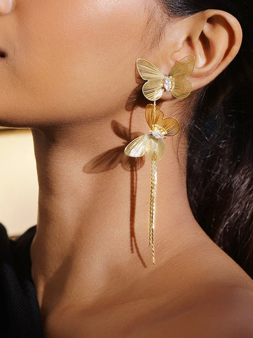 Artisan Crafted Butterfly Tassel Danglers