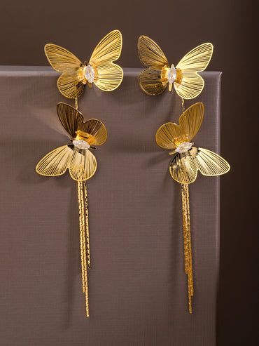 Artisan Crafted Butterfly Tassel Danglers