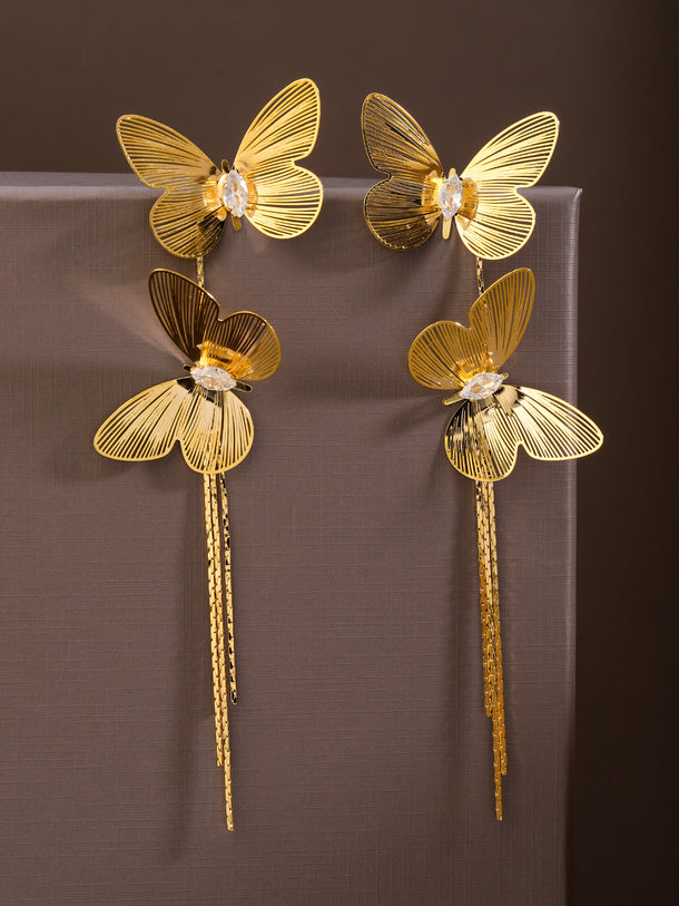 Artisan Crafted Butterfly Tassel Danglers