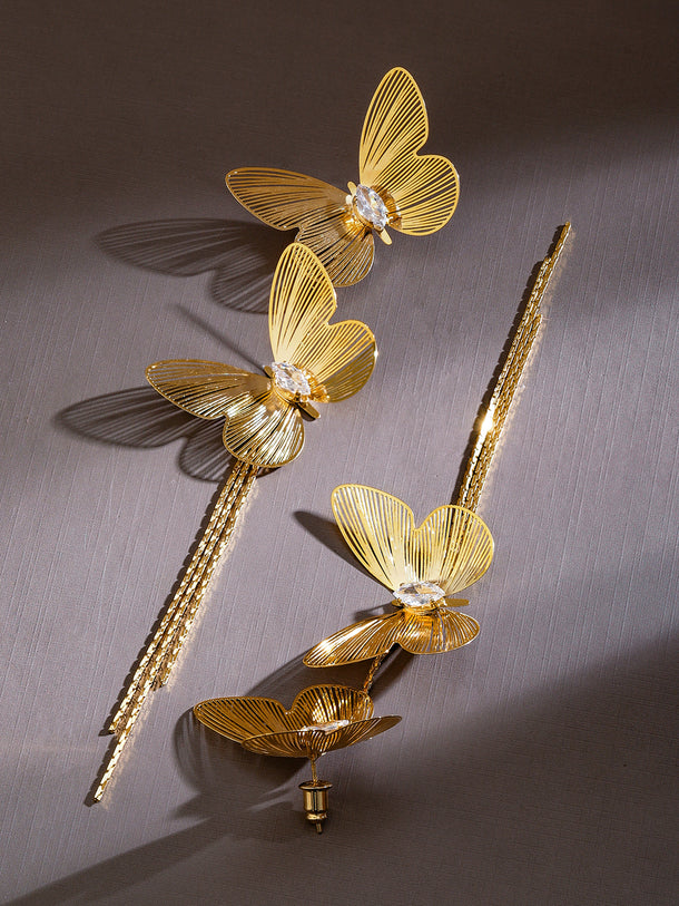 Artisan Crafted Butterfly Tassel Danglers
