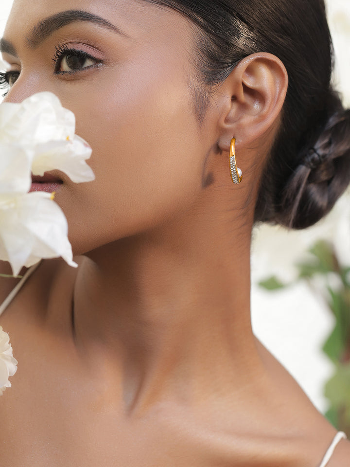 Everyday Glam Pearl Hoops