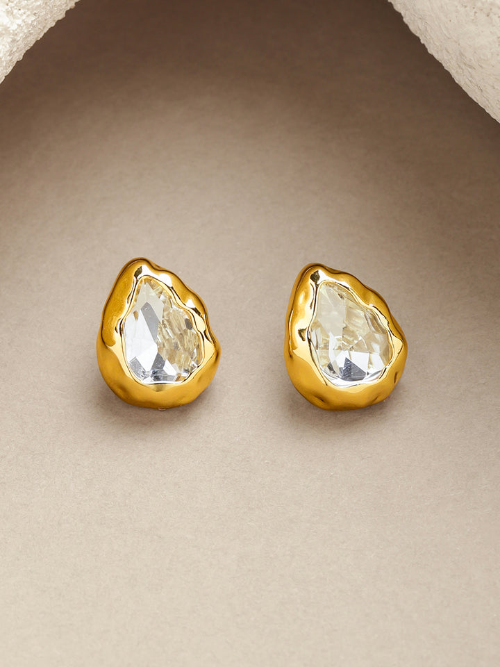 Rubans Voguish 18K Gold-Plated Stainless Steel Tarnish-Free Waterproof Crystal Studs