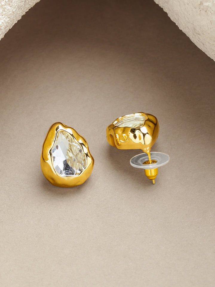 Rubans Voguish 18K Gold-Plated Stainless Steel Tarnish-Free Waterproof Crystal Studs