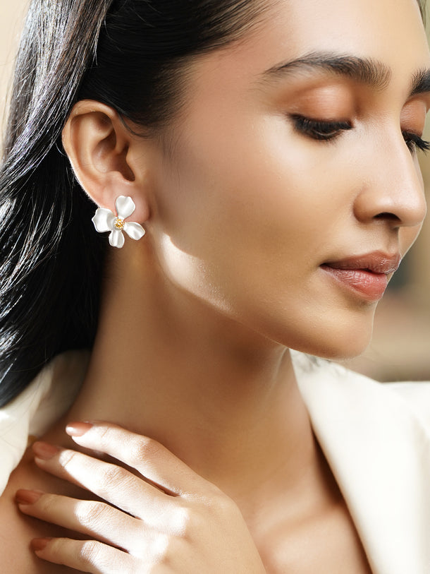 Floral Petal Stud Earrings