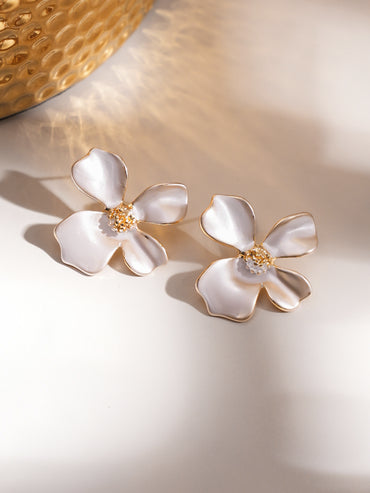 Floral Petal Stud Earrings