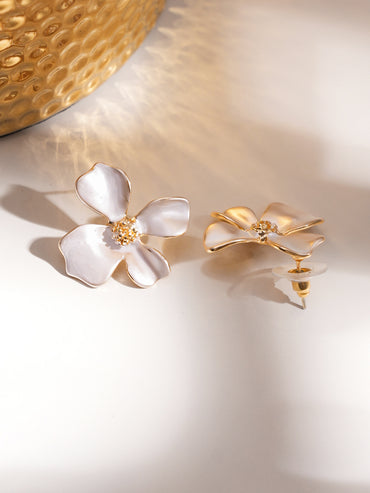 Floral Petal Stud Earrings