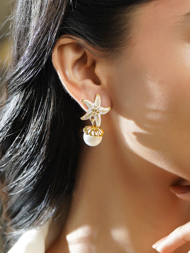 Coastal Charm Starfish Pearl Drops