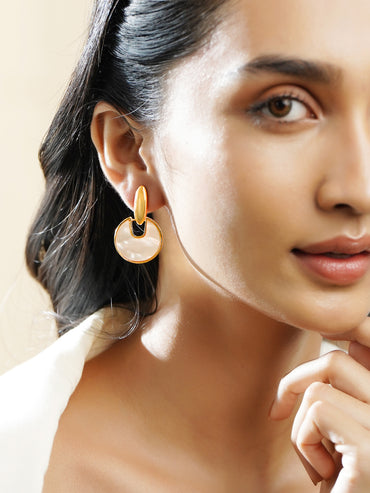 Ivory Sky Golden Danglers