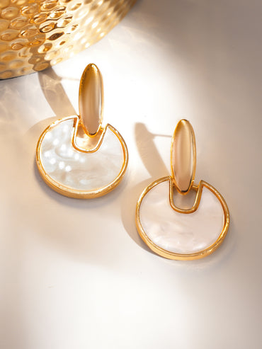 Ivory Sky Golden Danglers