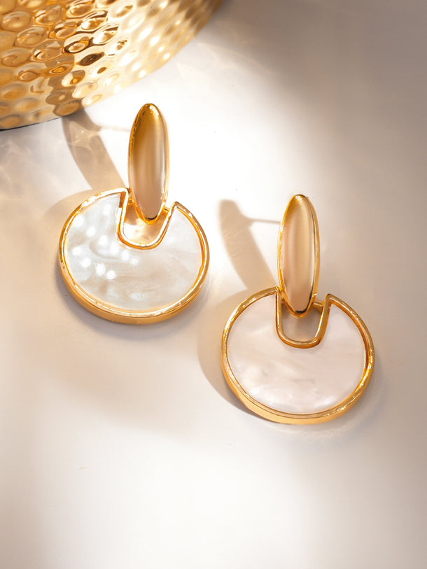 Ivory Sky Golden Danglers