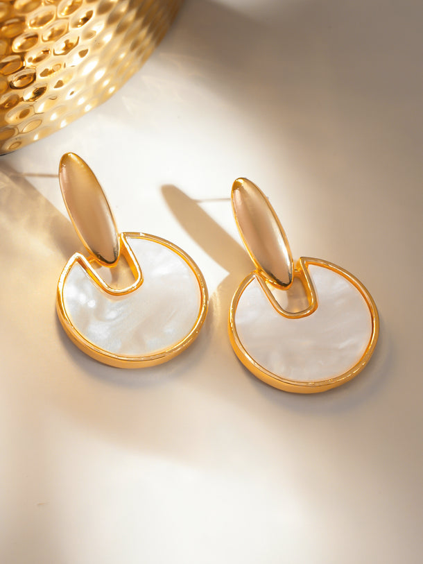 Ivory Sky Golden Danglers