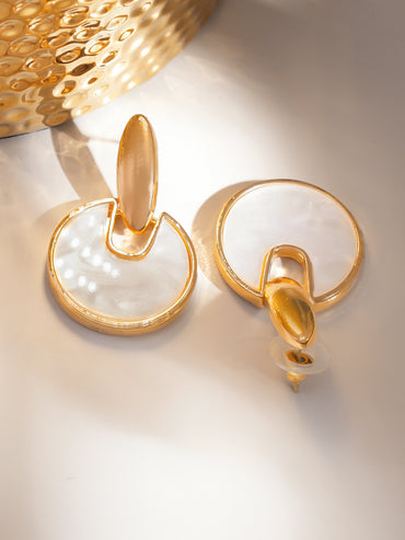 Ivory Sky Golden Danglers