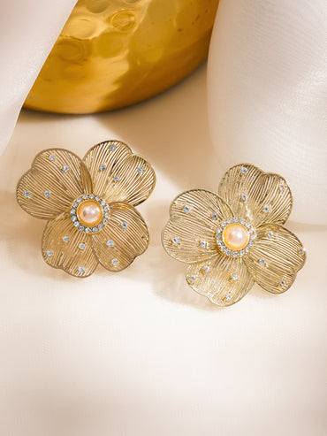 Royal Pastel Pearl Festive Kundan Chandbalis