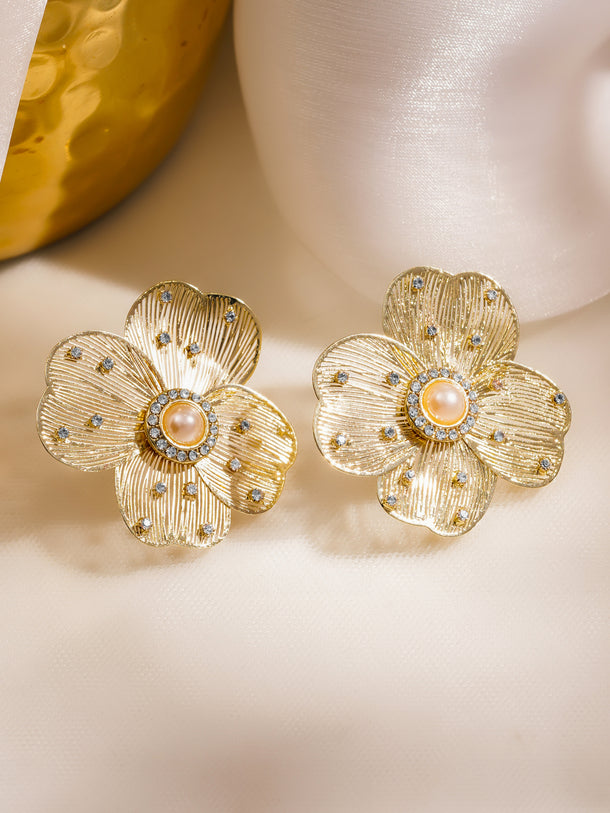 Royal Pastel Pearl Festive Kundan Chandbalis