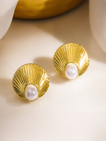 Pearl Shell Modern Studs