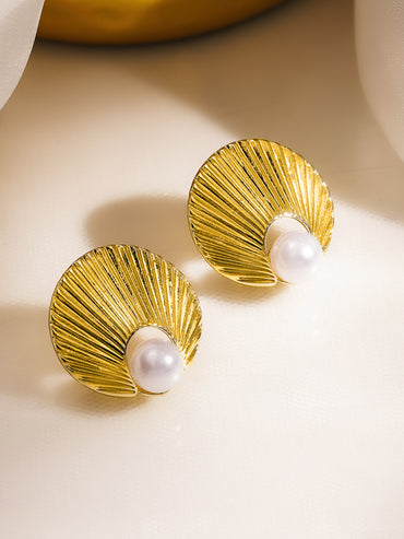 Pearl Shell Modern Studs