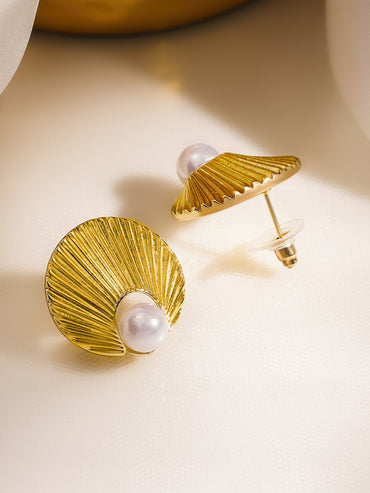 Pearl Shell Modern Studs