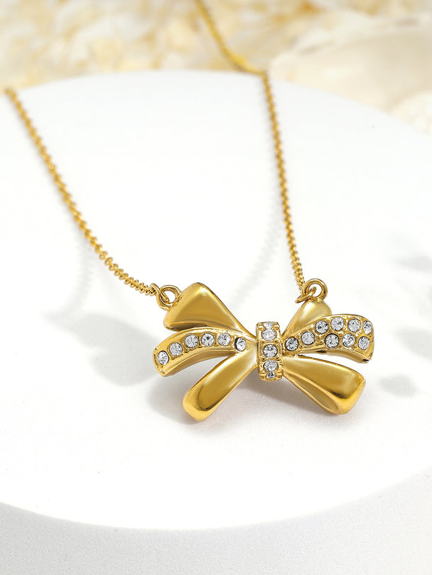 Sparkly Elegant Bow Necklace