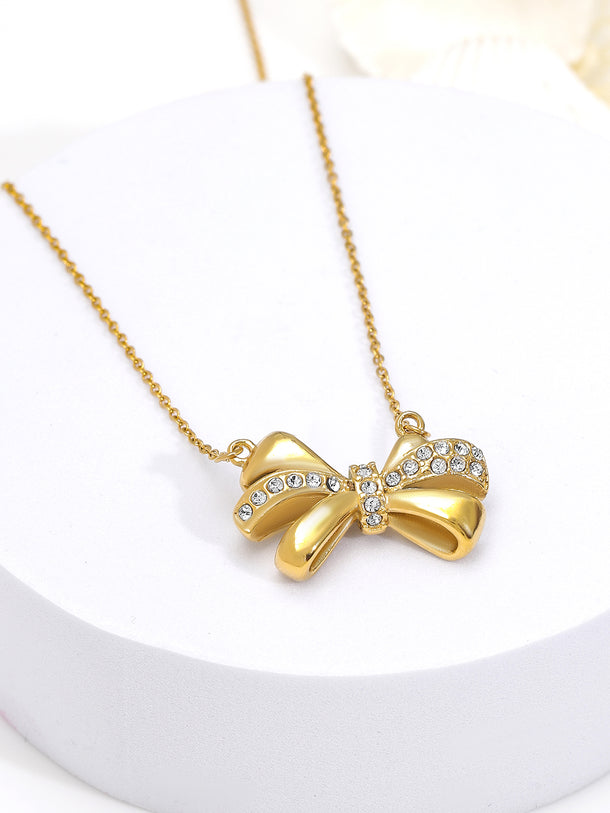 Sparkly Elegant Bow Necklace