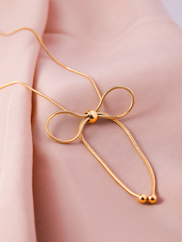 Soft Bow Pendant Chain Necklace