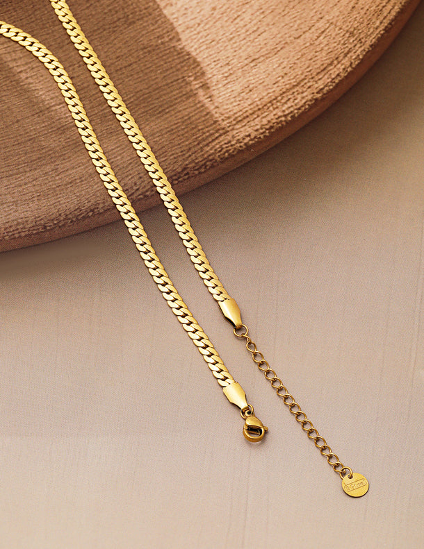 Vibrant Green Stone Stainless Steel Necklace Chain