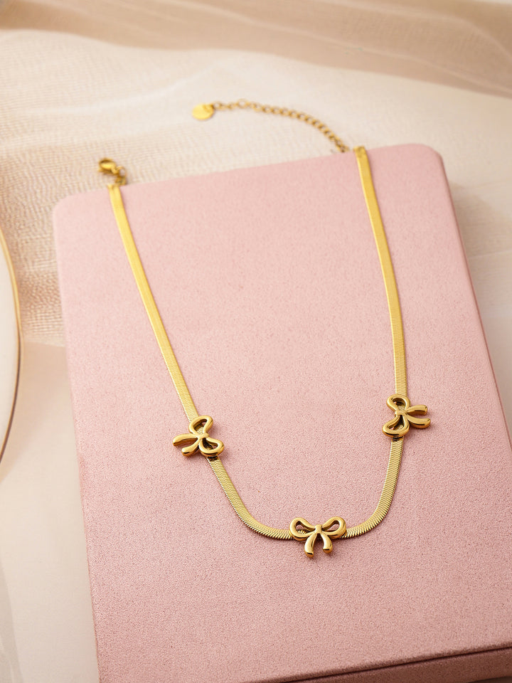Luminous Bows Stainless Steel Necklace Chain