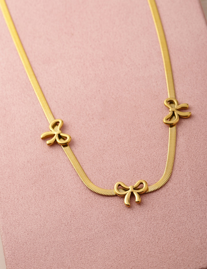 Luminous Bows Stainless Steel Necklace Chain