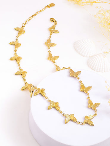 Playful Butterfly Charm Necklace Chain