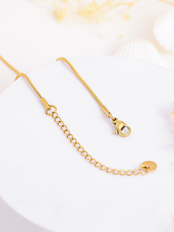 Gold Toned Abstract Organic Bar Necklace