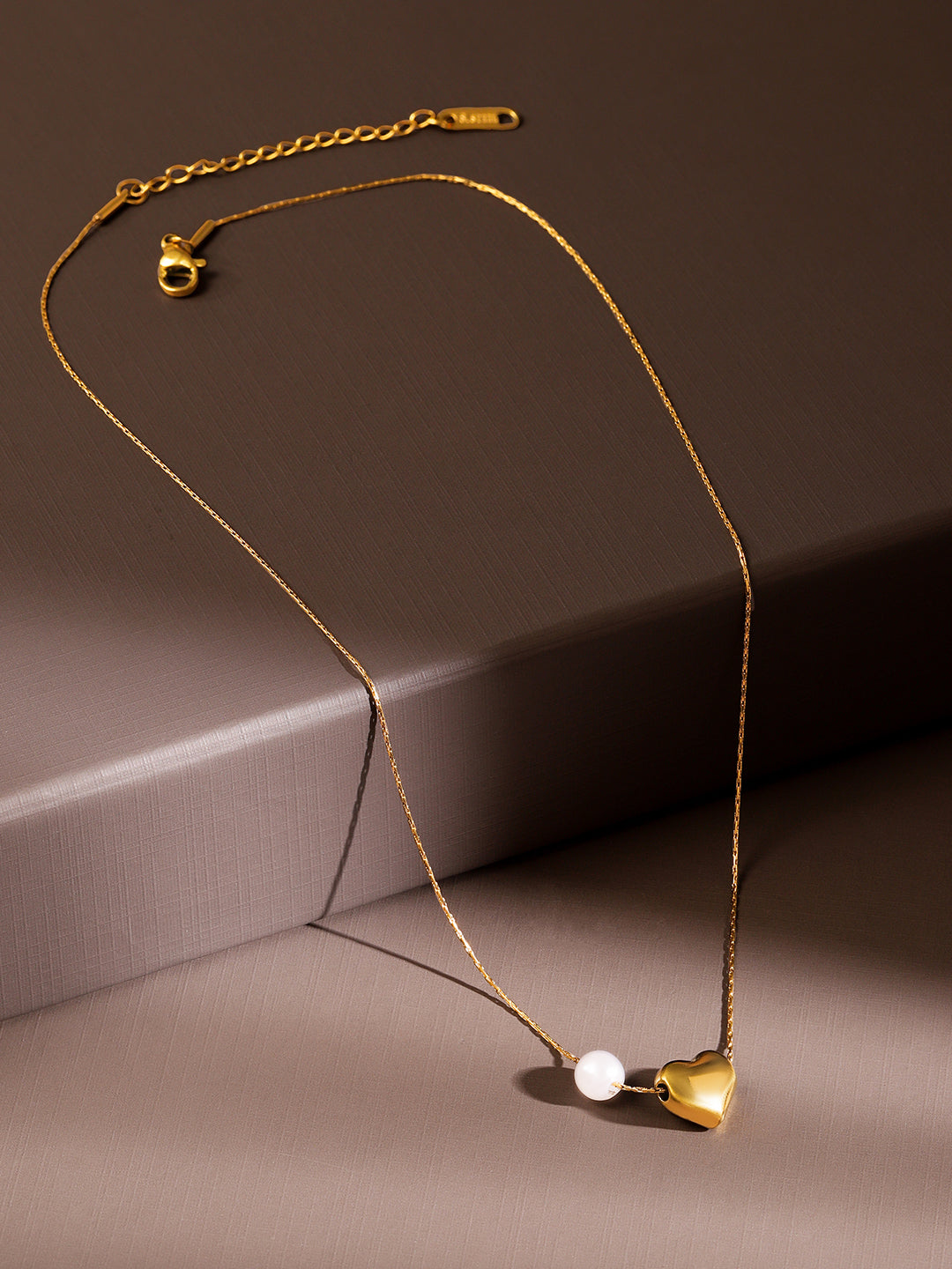 Tender Heart & Pearl Charm Necklace Chain