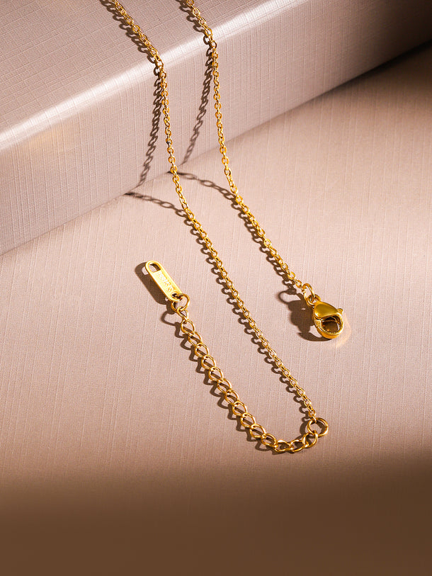 Crystal Heart Beaded Gold Necklace